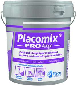 Enduit de jointoiement PLACOMIX® PRO allégé blanc - Seau de 17 kg
