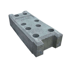 Plot pour clôture de chantier en béton L. 595 x l. 240 x H. 130 mm gris