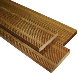 Lame de terrasse en pin du nord brune - 27 x 145 mm - L.4,80 m