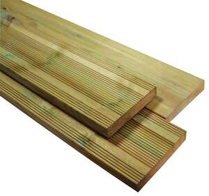 Lame de terrasse en pin du nord verte - 27 x 145 mm - L. 3,90 m