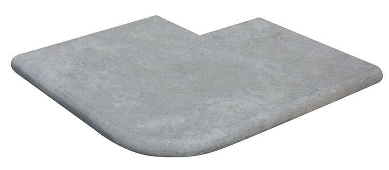 Margelle d'angle sortant en pierre naturelle, bord 1/2 rond TERCOCER Izmir L. 45 x l. 45 x Ép. 3,2 cm