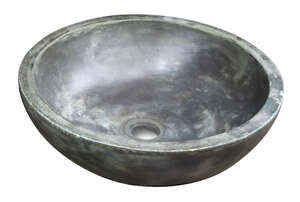 Vasque ronde à poser en ciment TERCOCER THAI cuivre vert Diam. 40 x H. 14 cm