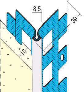 Cornière d'angle pour enduits en acier galvanisé et PVC L. 2000 / 2250 / 2500 / 2600 / 2750 / 3000 x Ép. 14 mm blanc