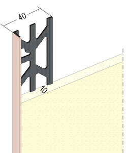 Profilé d'arrêt pour enduits en PVC blanc L. 2500 / 3000 mm x Ép. 10 mm