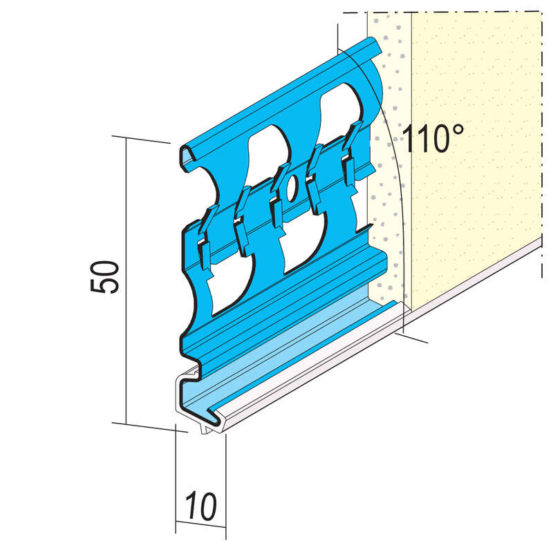 Profilé de départ pour enduits en acier galvanisé et PVC L. 2500 x Ép. 10 mm