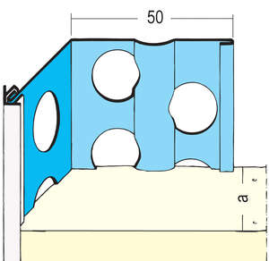 Cornière d'angle pour enduits extérieur en acier galvanisé et PVC L. 2500 x Ép. 10 mm