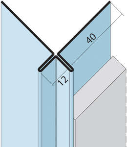 Cornière d'angle sans recouvrement des arêtes de coupe en aluminium L. 2500 x Ép. 12 mm