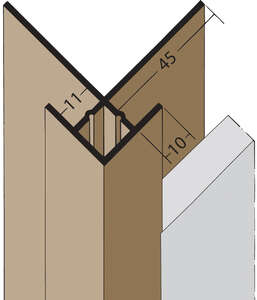 Cornière d'angle avec recouvrement des arêtes de coupe en PVC L. 3000 x Ép. 11 mm noir blanc brun rouge