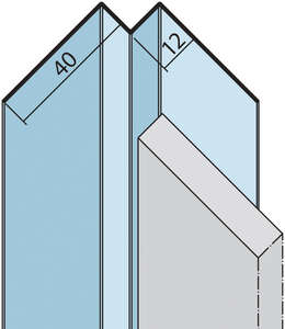 Cornière d'angle pour revêtement en aluminium naturel L. 2500 x Ép. 12 mm