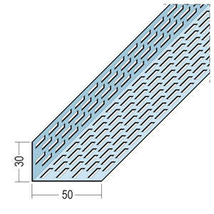 Profilé pour ventilation en aluminium perforations rectangulaires L. 2500 x l. 50 x H. 30 mm