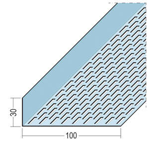 Profilé pour ventilation en aluminium perforations rectangulaires L. 2500 x l. 100 x H. 30 mm