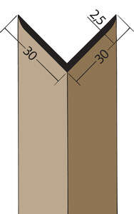 Cornière d'angle de raccord en PVC L. 2500 x l. 30 x H. 30 x Ép. 2,5 mm noir blanc rouge brun