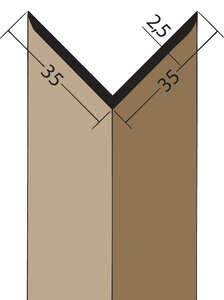 Cornière d'angle de raccord en PVC L. 2500 x l. 35 x H. 35 x Ép. 2,5 mm noir blanc
