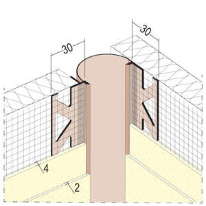 Profilé PVC de joint pour l'isolation thermique L. 2500 x Ép. 6 mm blanc