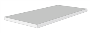 Margelle droite en céramique 20 mm, bord semi 1/4 rond MARSHALLS MONTE Grey L. 60 x l. 30 x Ép. 2 cm