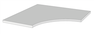 Margelle d'angle arrondie à bord 1/2 rond en céramique 20 mm MARSHALLS GRIFIA Sand L. 60 x l. 60 x Ép. 2 cm