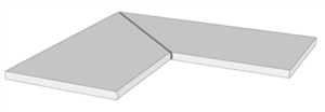 Margelle d'angle à bord 1/2 rond en céramique 20 mm MARSHALLS GRIFIA Black 2 pièces L. 60 x l. 60 x Ép. 2 cm