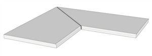 Margelle d'angle en céramique 20 mm, bord 1/4 rond MARSHALLS GRIFIA Maroon 2 pièces L. 60 x l. 60 x Ép. 2 cm
