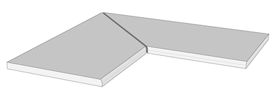 Margelle d'angle en céramique 20 mm, bord 1/4 rond MARSHALLS MADERA Ombre 2 pièces L. 120 x l. 120 x Ép. 2 cm