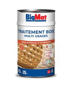 Traitement multi-usages BIGMAT pour bois extérieurs et intérieurs - Pot 25 L