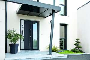 BLOC PORTE D'ENTREE ALUMINIUM MACADAM