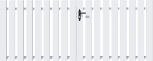 Portail PVC Claire-Voie battant sur cadre alu vissé apparent DC CA03 - Blanc - Ouverture manuelle