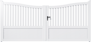 Portail PVC Battant sur cadre inox soudé intégré DC VELORUM CD 19 - PVC Blanc - Ouverture manuelle ou motorisée