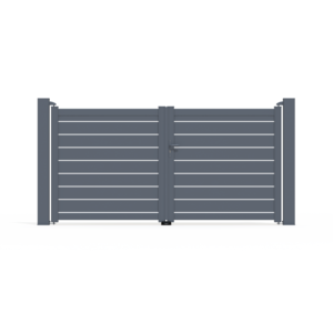 Portail en aluminium battant, 2 vantaux, COTES JARDIN modèle PASSIFLORE, l. 3,06 m x h. 1,55 m x Ép. 93 mm, plusieurs coloris disponibles