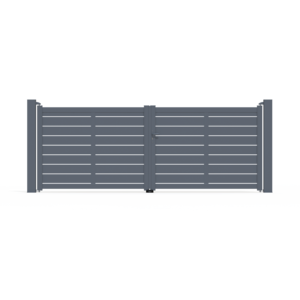 Portail en aluminium battant, 2 vantaux, COTES JARDIN modèle PASSIFLORE, l. 4,06 m x h. 1,55 m x Ép. 93 mm, plusieurs coloris disponibles