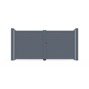 Portail en aluminium battant, 2 vantaux, COTES JARDIN modèle IF, l. 3,56 m x h. 1,74 m x Ép. 93 mm, plusieurs coloris disponibles