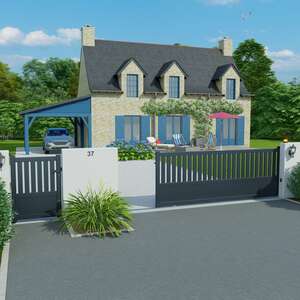 Portillon en aluminium battant, COTES JARDIN modèle TILLEUL, l. 1,04 m x h. 1,385 m x Ép. 93 mm, plusieurs coloris disponibles