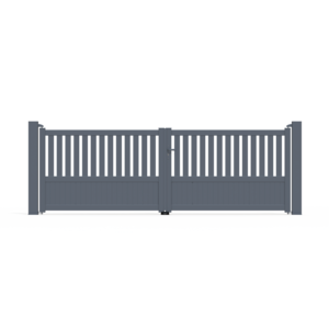 Portail en aluminium battant, 2 vantaux, COTES JARDIN modèle TILLEUL, l. 4,06 m x h. 1,385 m x Ép. 93 mm, plusieurs coloris disponibles