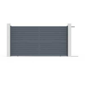 Portail en aluminium coulissant, COTES JARDIN modèle IBIS, l. 3,56 m x h. 1,906 m x Ép. 93 mm, plusieurs coloris disponibles