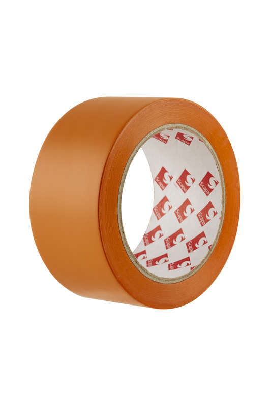 Ruban adhésif en PVC plastifié orange - Rouleau de l. 75 mm x L. 33 m