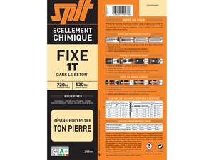 Résine de scellement polyester CMIX PIERRE 300ML + BUSES - Ref:CMIX TP