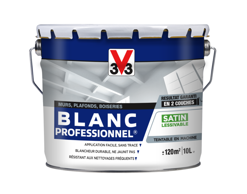 Peinture pour murs, plafonds et boiseries BLANC PROFESSIONNEL mat blanc - Pot 5 L
