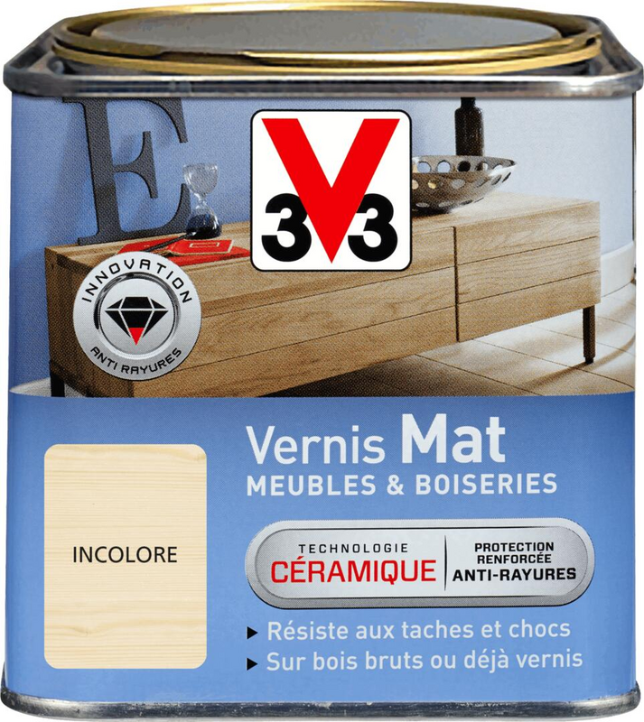 Vernis intérieur pour meubles et boiseries PUR PROTECT mat profond incolore - Pot 0,5 L - image 3