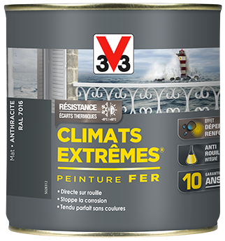 Peinture fer CLIMATS EXTREMES noir mat - Pot 0,5 L