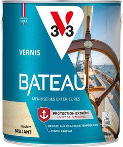 Vernis bateau pour menuiserie extérieure incolore brillant - Pot de 2.5 L