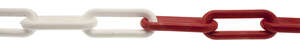 Chaîne de signalisation en polypropylène Diam. 8 x L. 25 mm rouge/blanc