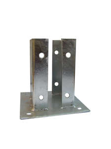 Support de poteau à viser pour portail et portillon en acier galvanisé 6 L. 91 x l. 91 x Ép. 2.2 mm