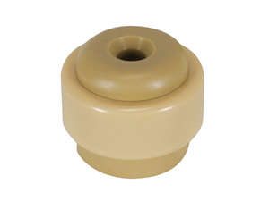 Butée de sol cylindre porte à visser au sol en plastique Diam. 35 x H. 30 mm beige