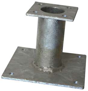 Support de poteau fixe pour portail et portillon en acier galvanisé