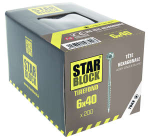 Tirefond STARBLOCK Diam. 6 x L. 40 mm - Boîte de 200 pièces