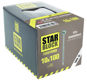 Tirefond STARBLOCK Diam. 10 x L. 100 mm - Boîte de 50 pièces