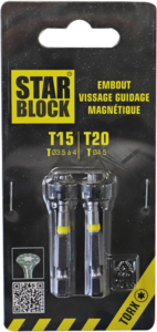 Embout magnétique pour vis STARBLOCK Diam. 3,5 et 4 à 4,5 mm - Boîte de 2 pièces