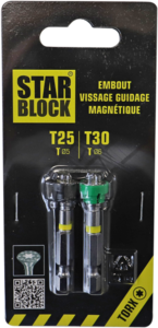 Embout magnétique pour vis STARBLOCK Diam. 5 et 6 mm - Boîte de 2 pièces