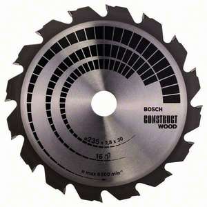 Lame scie circulaire  Bois de construction 235x30/25x2,8mm ; 16D