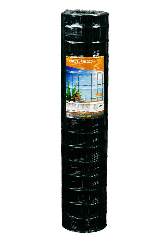 Grillage soudé rouleau DIRICKX AXIAL® Maille 50 Premium L. 25 x H. 1,20 m - maille 50,8x101,6 mm / Diam. 2,5 mm - acier plastifié vert 6005