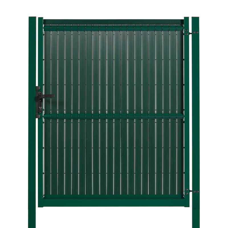 Portillon panneau DIRICKX AXYLE® à sceller en acier galvanisé sendzimir l. 100 x H. 125 cm vert 6005